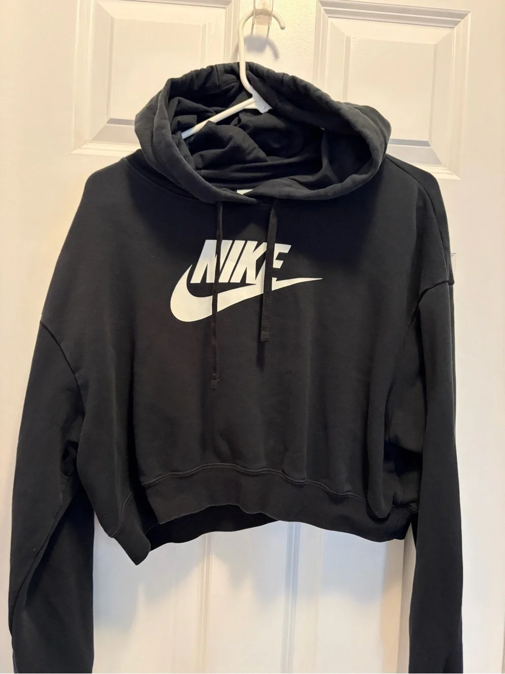 Nike Black Cropped Logo Hoodie - Women's Size Small
